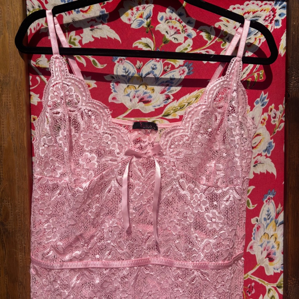 Pink Lace Babydoll Coquette Ruffled Mini Lingerie Dress Chemise Fairy Size XXL - Picture 3 of 10